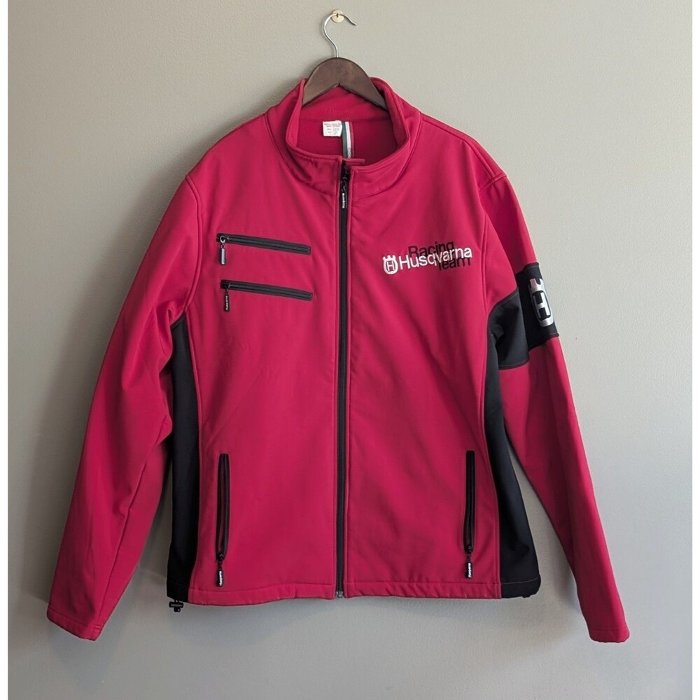 Husqvarna Mens XXXL 3XL Softshell Racing Jacket Red Full Zip Motorcycle Biker
